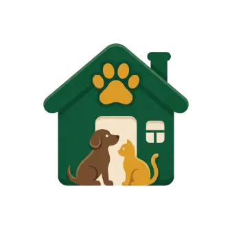 Icône représentant le pet sitting à domicile pour chiens et chats.