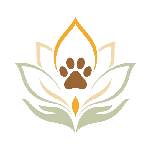 Icône massage canin avec lotus et patte pour le service bien-être chien à Silves