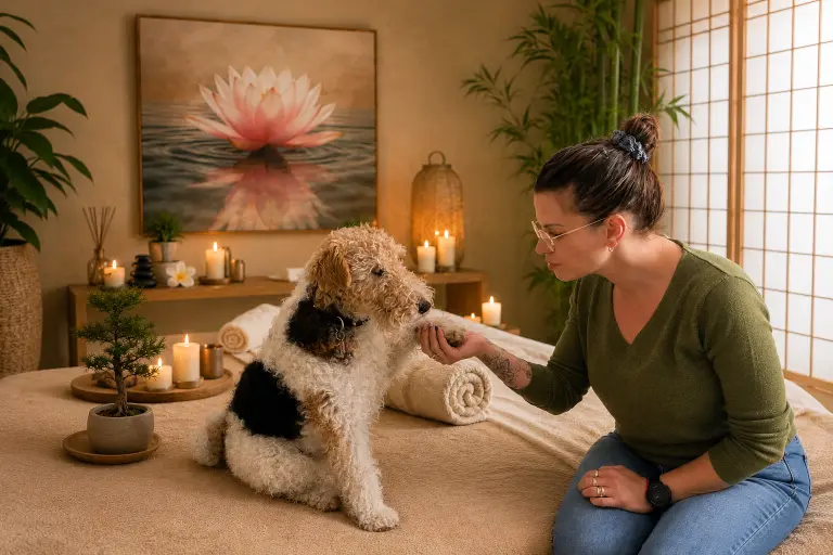 Massage canin à Silves réalisé par Magalie pour détendre un chien