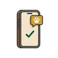 Icône illustrant une demande de disponibilité rapide pour un service animalier.